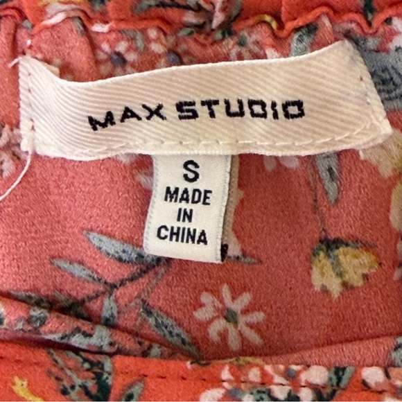 Max Studio Coral Floral Asymmetrical Wrap Skirt Small Boho Ruffle Midi Skirt - Picture 4 of 9